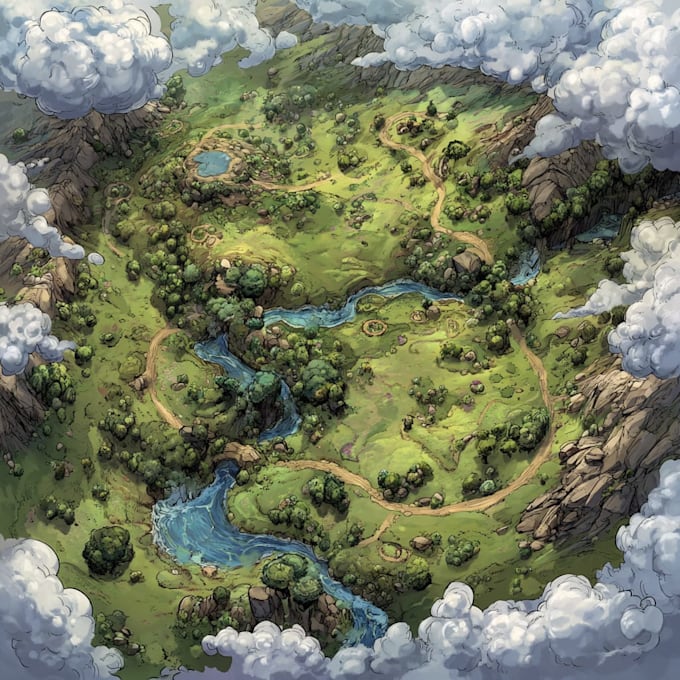 design vector maps, event maps, fantasy festival maps