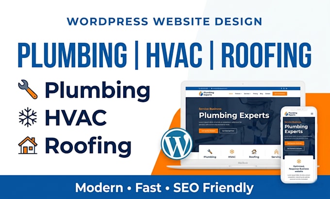 build a wordpress website for plumbing, hvac, and roofing contractors