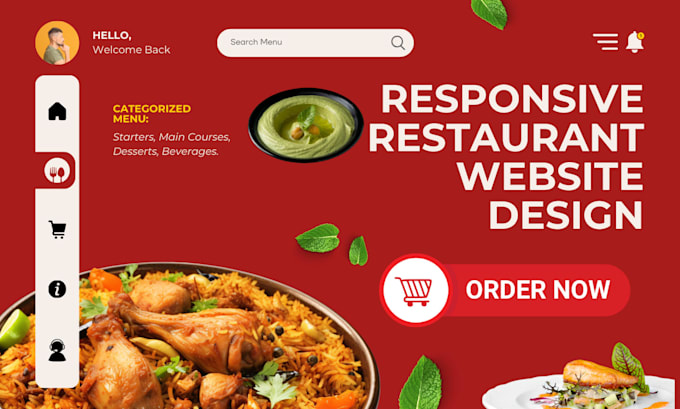 design a modern restaurant website with online ordering and reservations