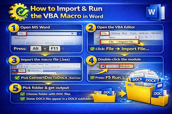 bulk doc to docx batch converter for microsoft word vba macro