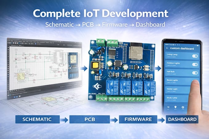 pcb design for esp32, stm32, arduino and raspberry pi iot projects