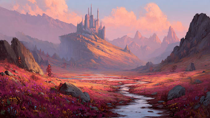 digitally paint fantasy landscape