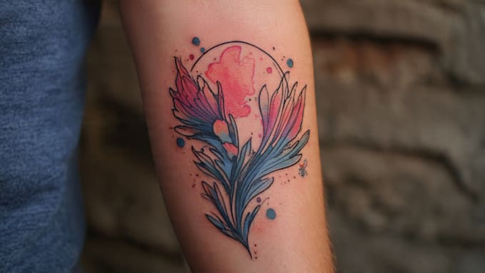 create a watercolor tattoo design
