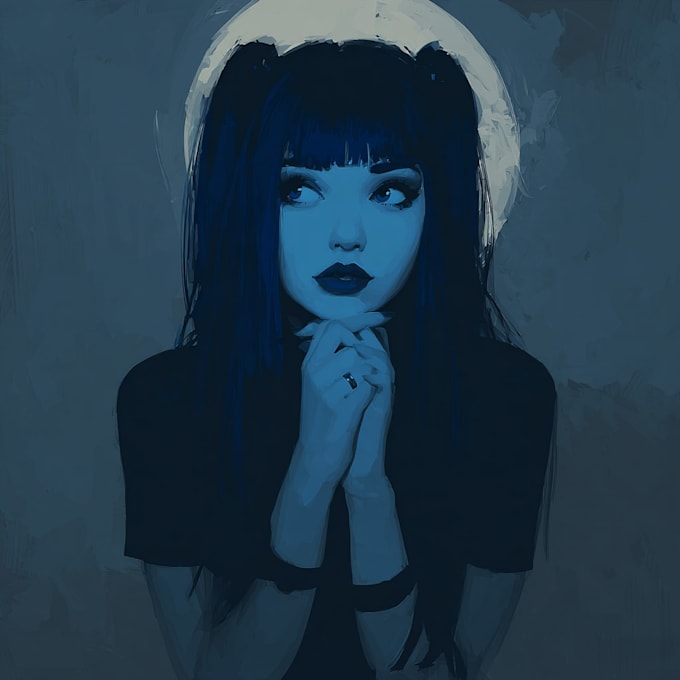make a digital horror, dark, or goth painting