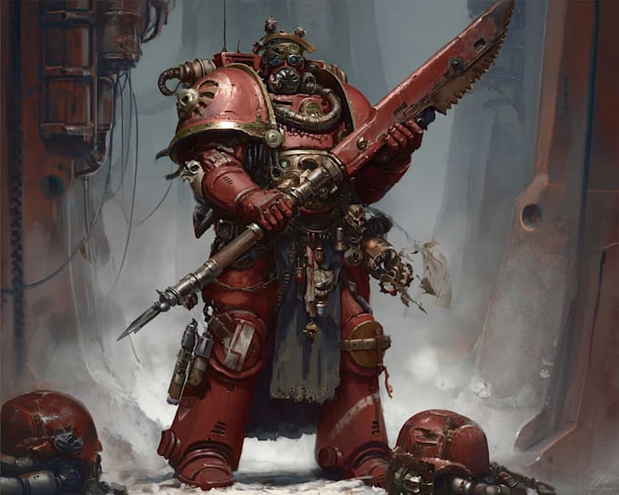 illustrate a warhammer 40k digital illustration