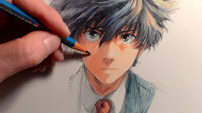 draw anime sketch colored