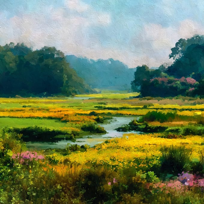 create artistic impressionist scenery for your wall