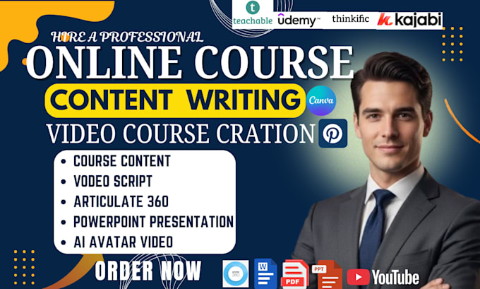do elearning training course content, video design, lesson script for businesses
