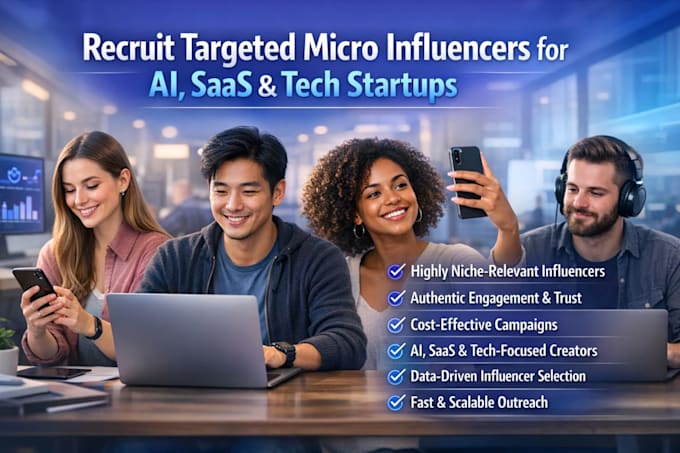 recruit targeted micro influencers for ai, saas and  tech startups