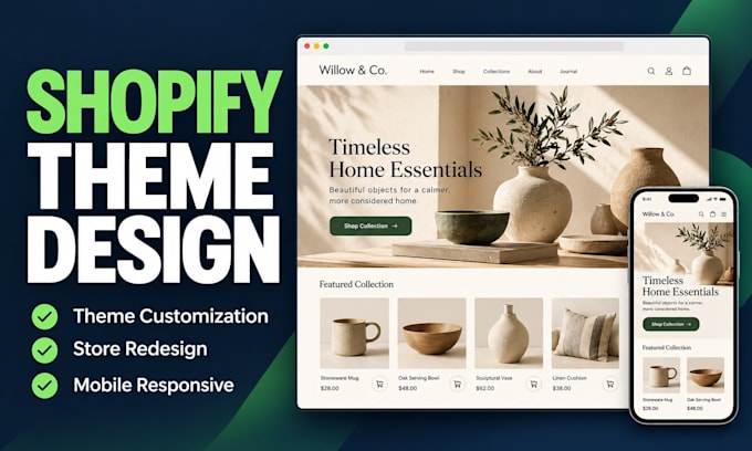 design and customize shopify themes for your responsive ecommerce website