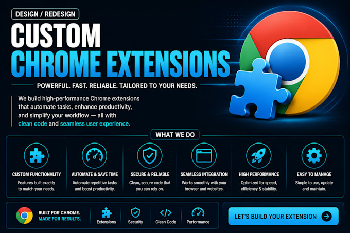 develop custom chrome extension for automation and browser tools