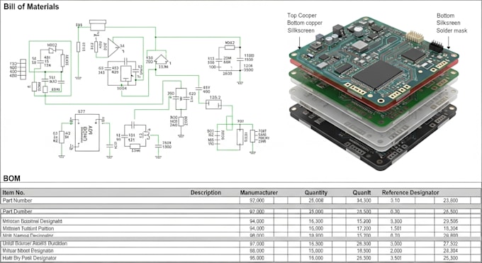 design professional pcb schematic layout gerber bom in altium and kicad,