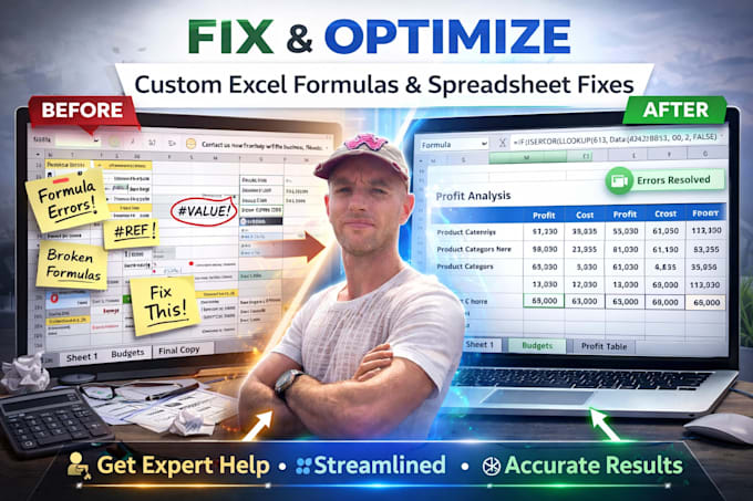 create custom excel formulas and fix spreadsheets