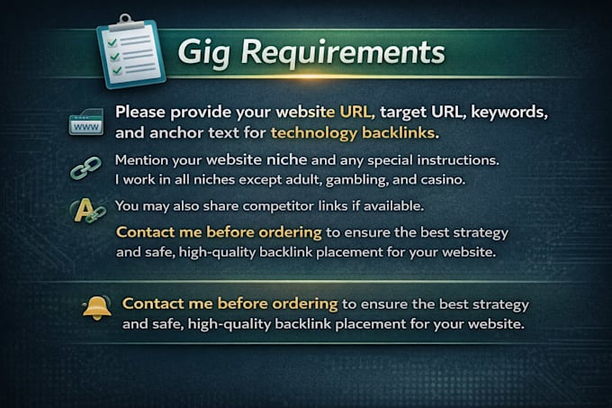 build high quality technology backlinks for SEO ranking