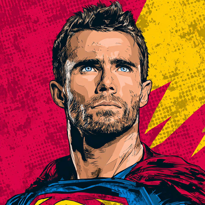 draw illustrate a superhero pop art portraits