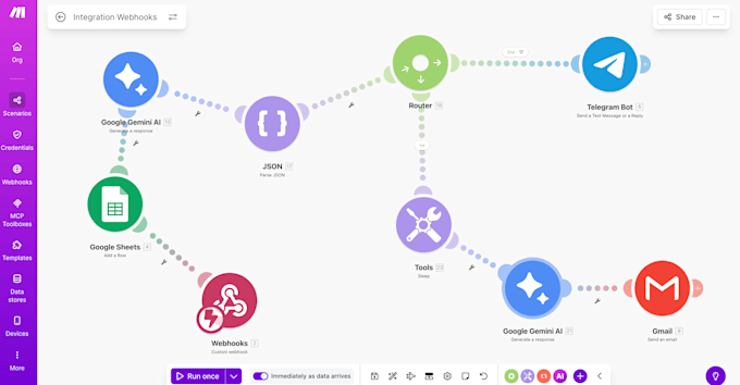 build a custom ai agent using make com and gemini