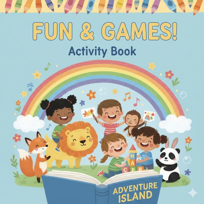 illustrate fun kids activity book illustrations using canva