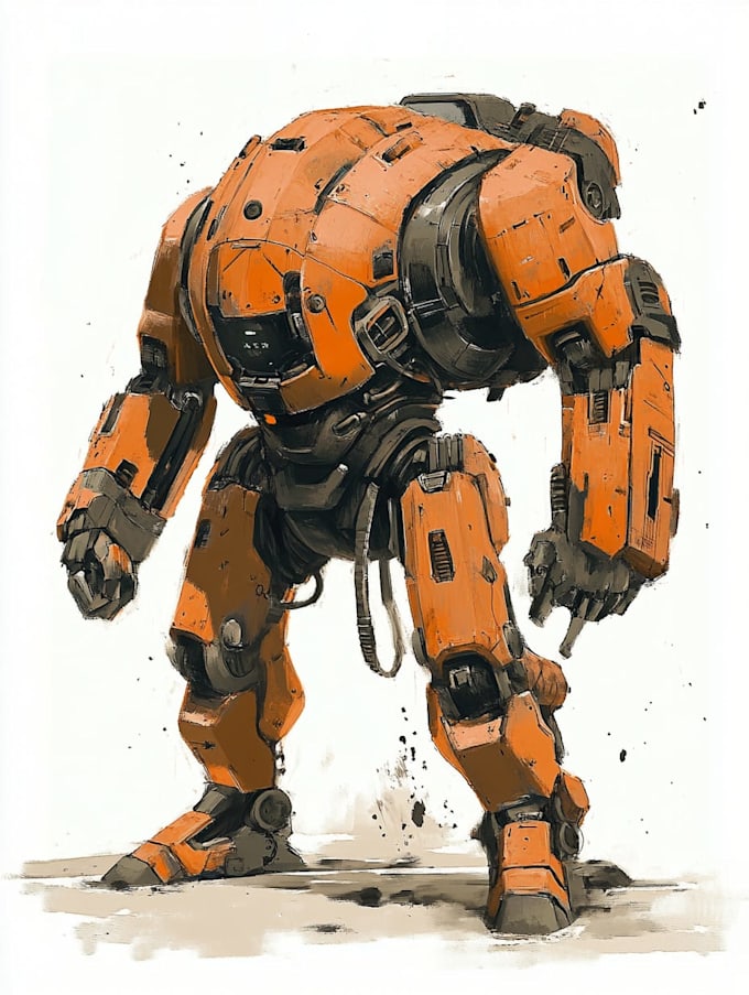 draw custom mecha or robotic illustration