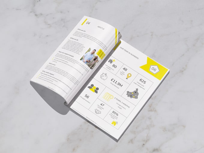 design a professional annual report and impact report