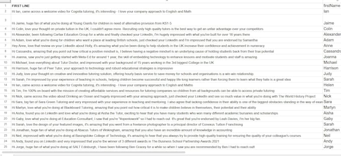 write highly personalized lines for your cold emails