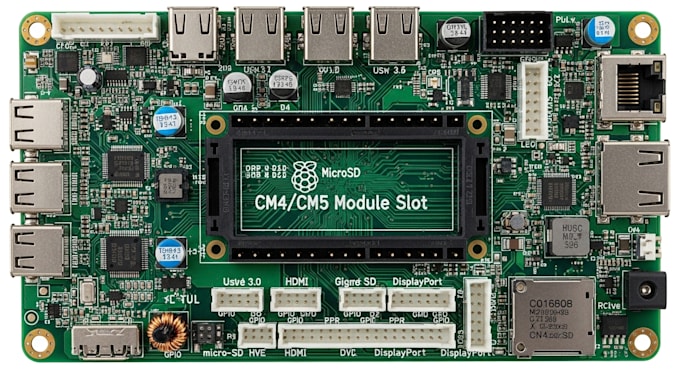design pcb for raspberry pi compute module cm4 cm5, carrier board, cm5 io board