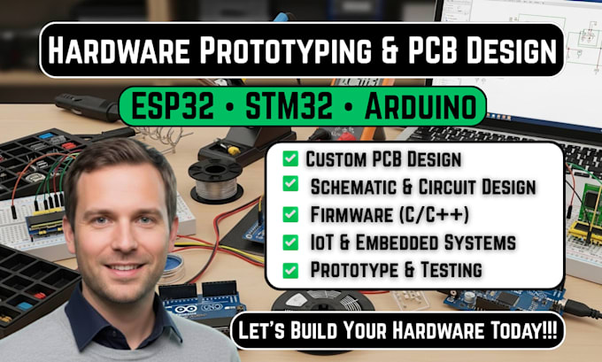 do hardware prototyping and pcb design esp32, stm32, arduino