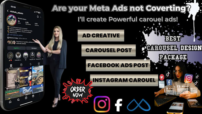 design your social media  facebook ads post, ad creative, carousel post