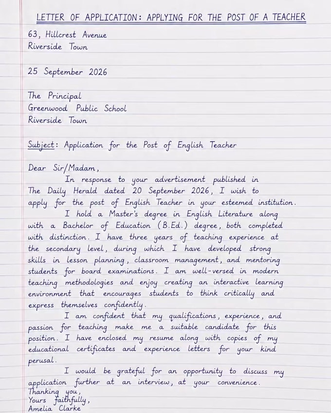 write handwritten letters in different language and designs including cursives