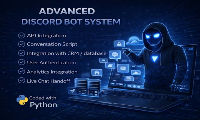 create an advanced discord bot system with full integration