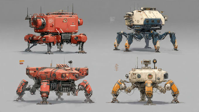 draw or design mechs robots concepts