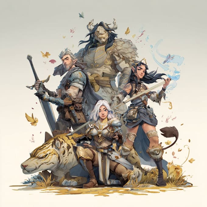 Hacer un personaje de dnd, fantasía, grupo de dnd