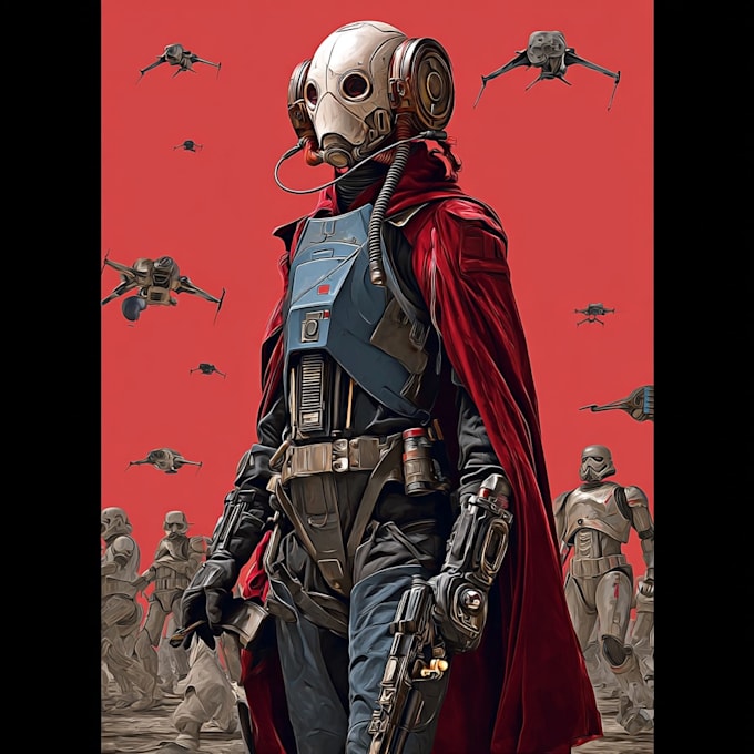 create custom star wars inspired fan art illustration