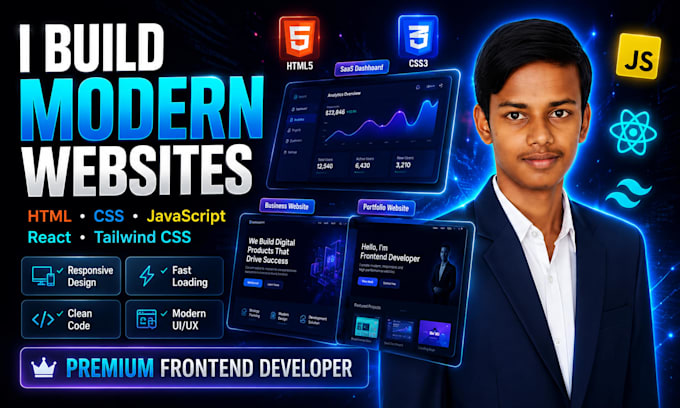 build a frontend website using HTML CSS and javascript