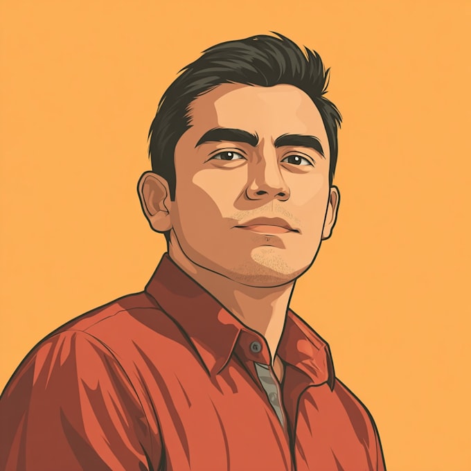 design awesome vector vexel art cartoon portrait