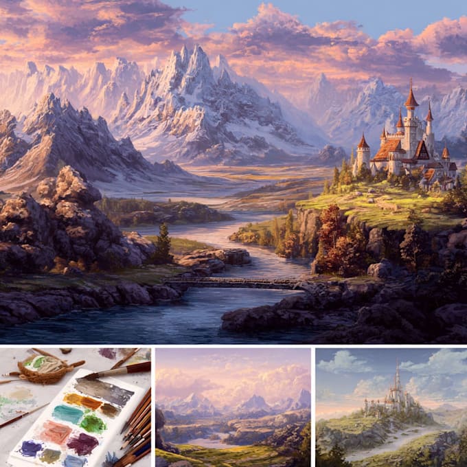 Create stunning fantasy landscape by Vearsutor | Fiverr