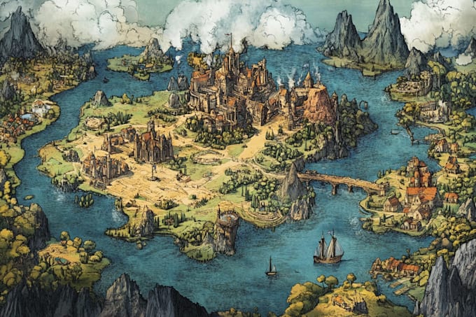 draw a custom map for fantasy,  book or