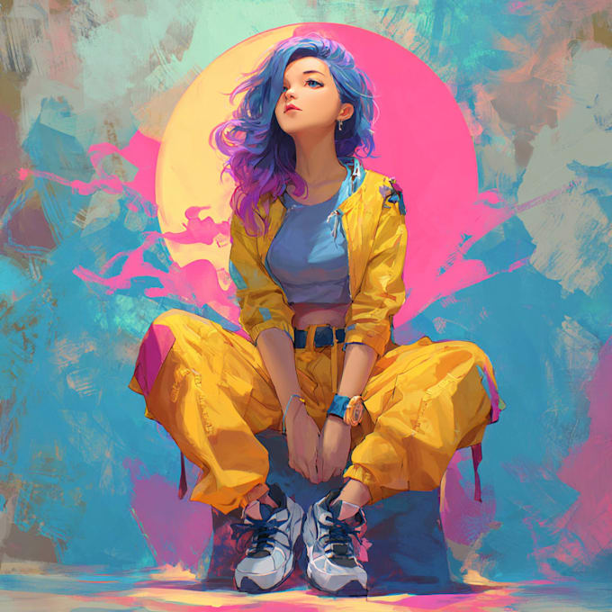 do amazing anime character art for you