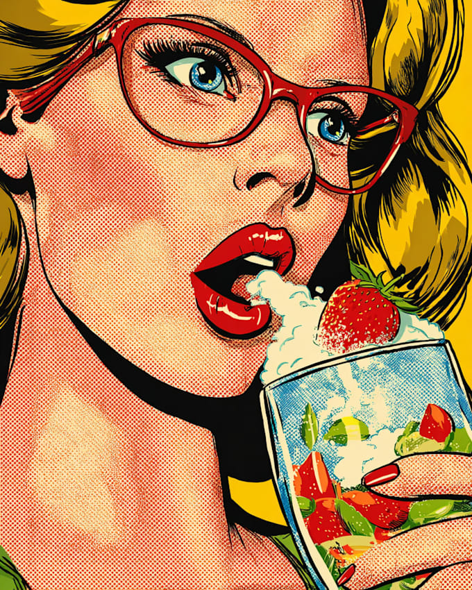 create amazing pop art portrait in modern comic style