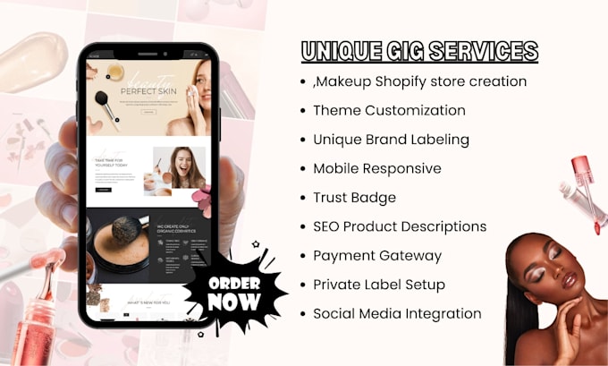 build makeup shopify cosmetics store lashes lipgloss makeup store beauty website