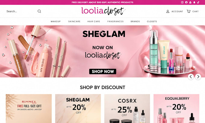 design skincare shopify store makeup beauty website cosmetics store beauty store