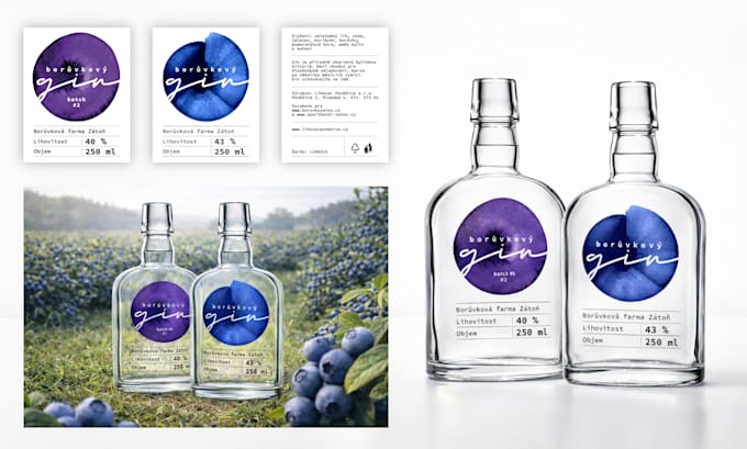 design premium bottle labels for wine, gin and spirits