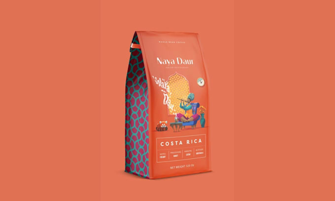 design premium coffee packaging coffee bag and label design