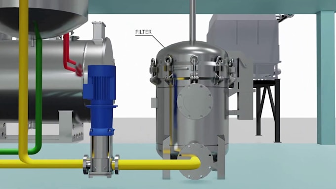 create 3d manufacturing animation, 3d factory animation, 3d chemical animation