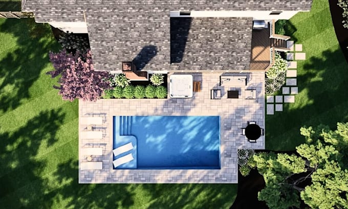 do landscape design, backyard landscape design, outdoor garden, 3d rendering