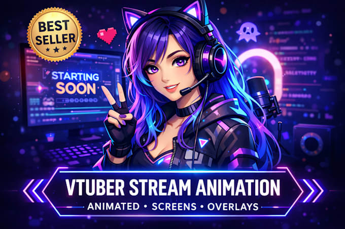 create professional vtuber animations, stream screens, overlays