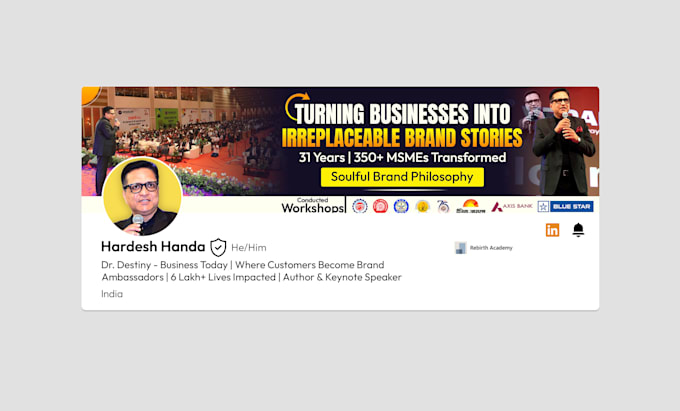 design a professional linkedin banner