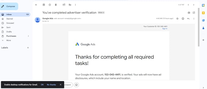 do ads account advertiser verification