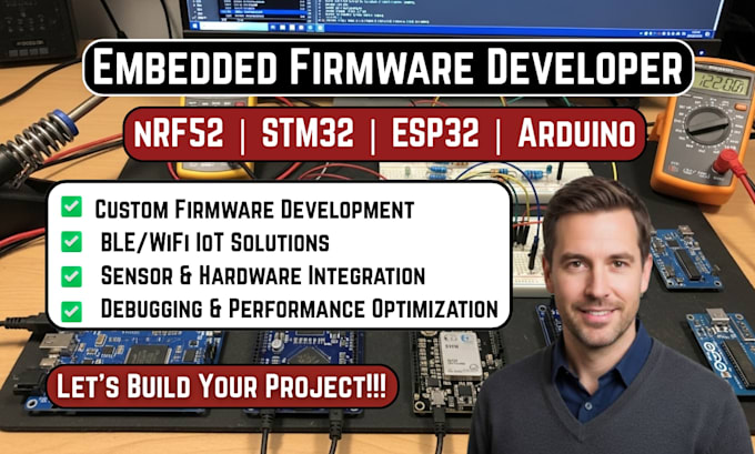 develop firmware for nrf52, stm32, esp32, and arduino platforms