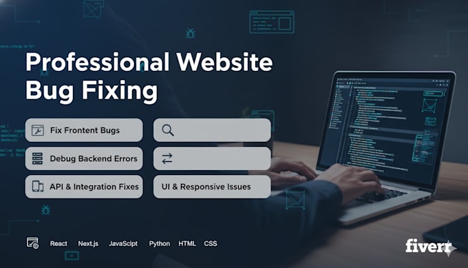 debug and fix bugs and error in your website or web app
