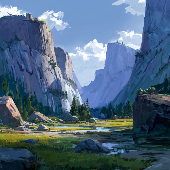 create realistic environment concept art